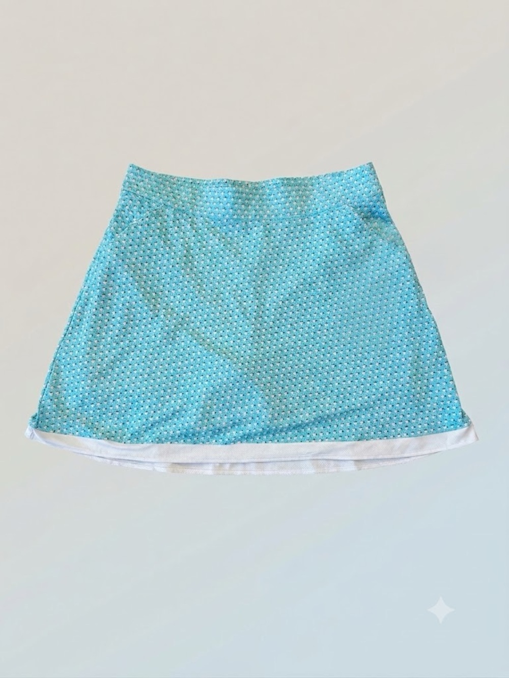 Peter Millar Sally Performance Golf Skort Micro Print aqua blue